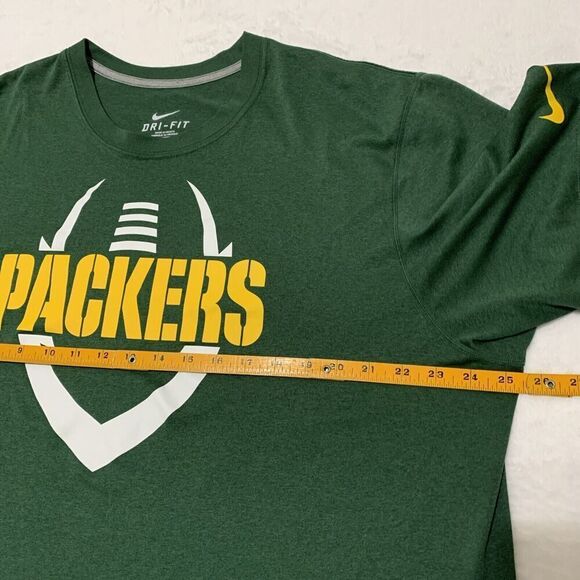 Nike Green Bay Packers Shirt Men’s XL Green Dri-Fit Print Short Sleeve - Picture 5 of 8